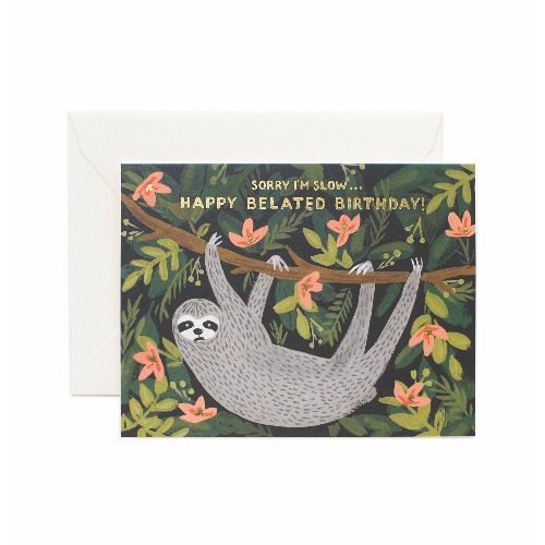 라이플페이퍼 Sloth Belated Birthday Card 생일 카드